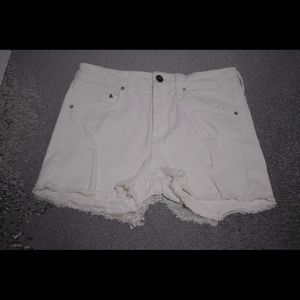 White denim shorts